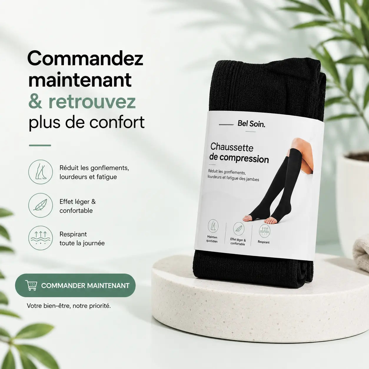 Chaussette de Compression Bel Soin™ — Soulagez les jambes douloureuses & lourdes Bel Soin