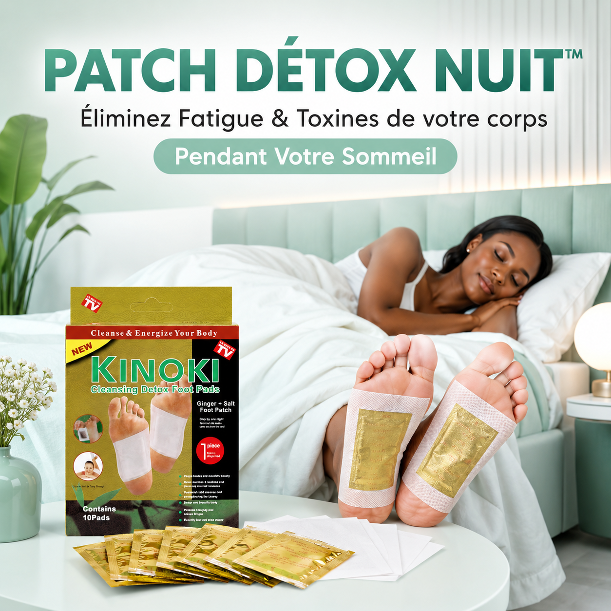 Patch Détox Nuit™ — Éliminez Fatigue & Toxines Pendant Votre Sommeil Bel Soin