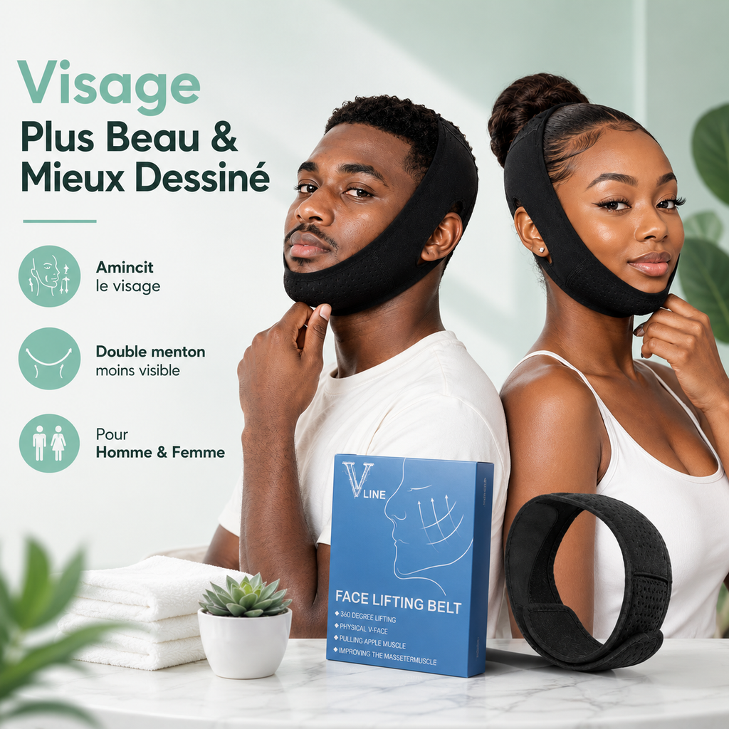 Bandeau Anti Double Menton & Grosses Joues™ — Visage Plus beau & Mieux Dessiné Bel Soin