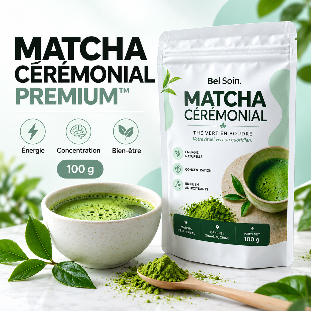 Matcha Cérémonial Premium™ – Énergie, Concentration & Bien-Être | 100 g Bel Soin