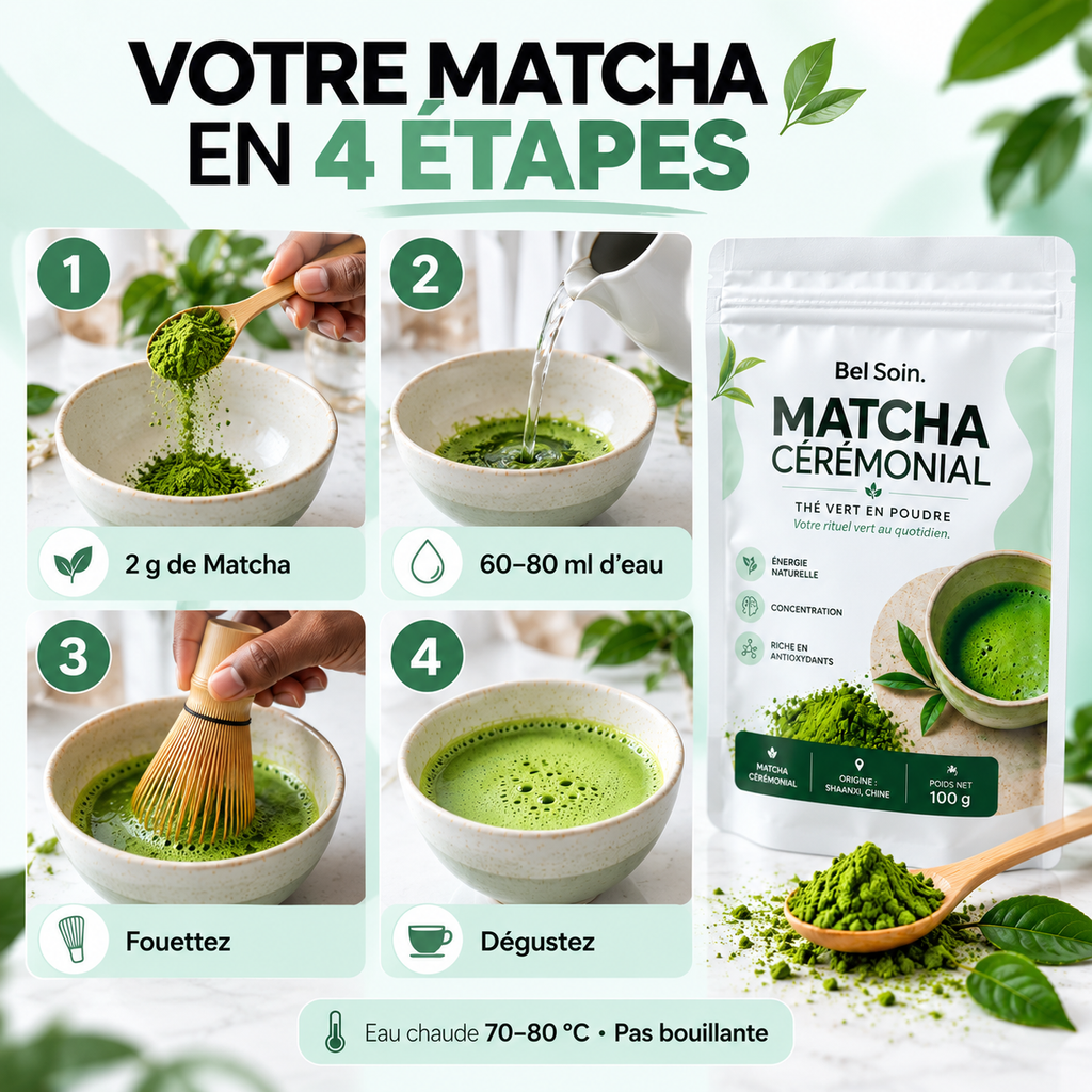 Matcha Cérémonial Premium™ – Énergie, Concentration & Bien-Être | 100 g Bel Soin