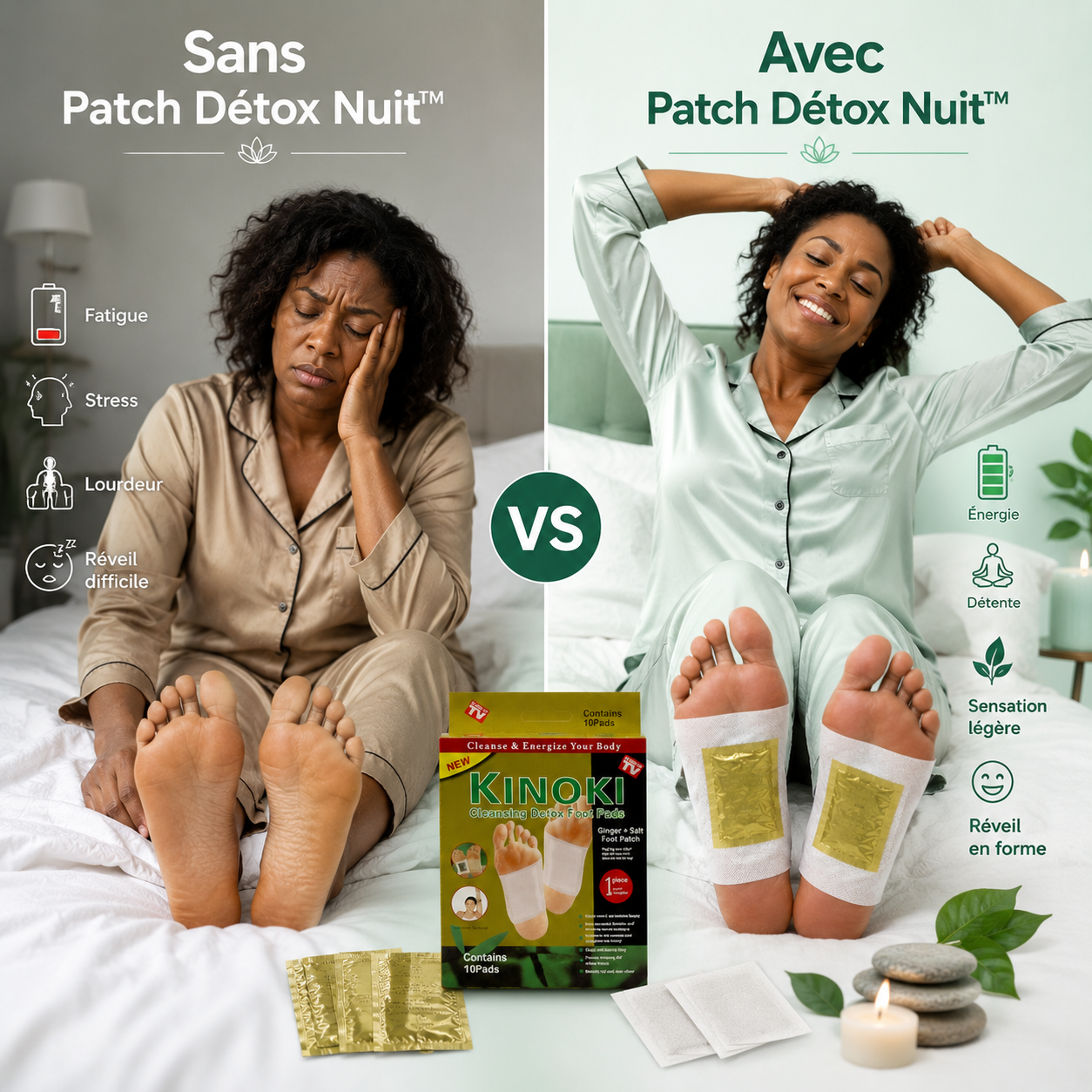 Patch Détox Nuit™ — Éliminez Fatigue & Toxines Pendant Votre Sommeil Bel Soin