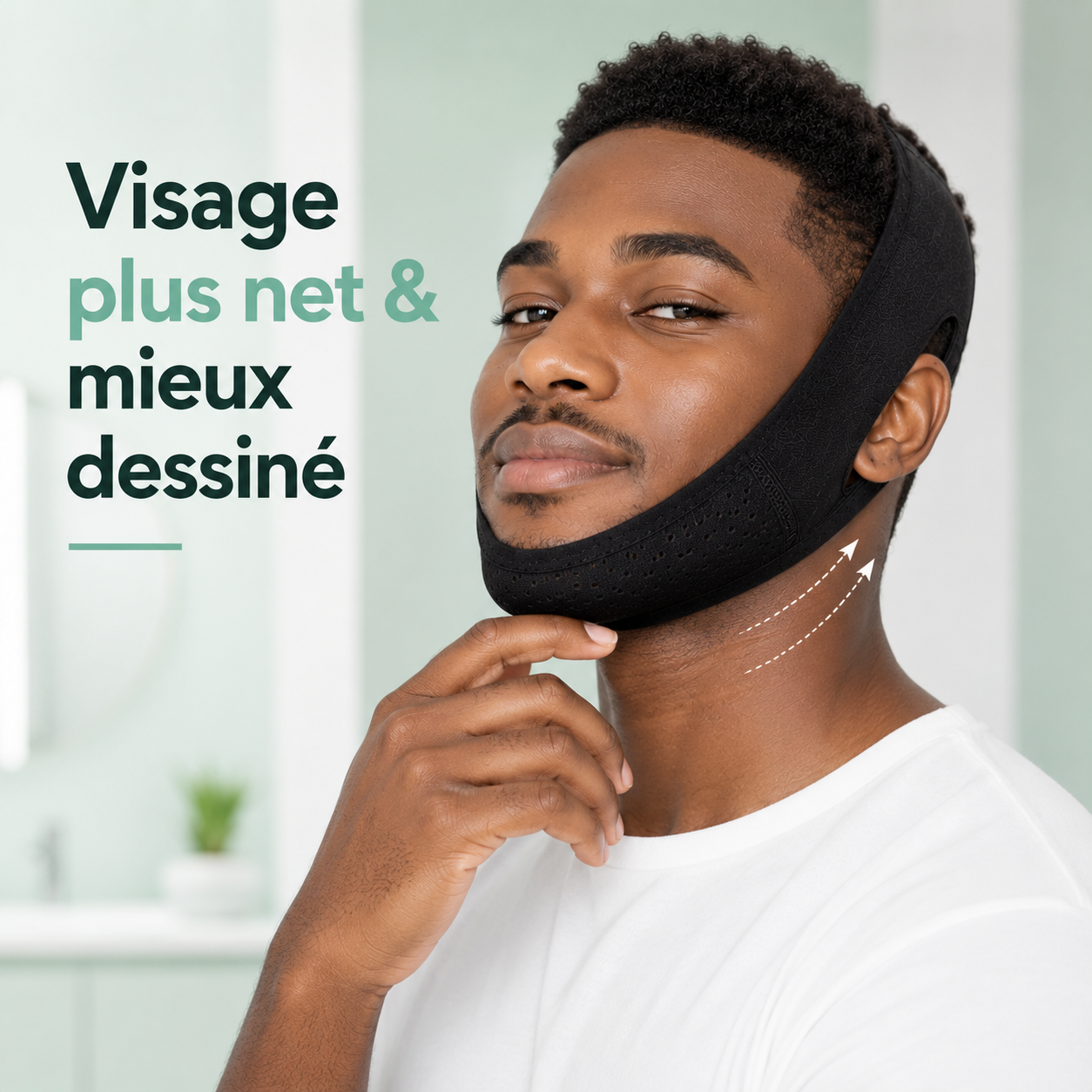 Bandeau Anti Double Menton & Grosses Joues™ — Visage Plus beau & Mieux Dessiné Bel Soin
