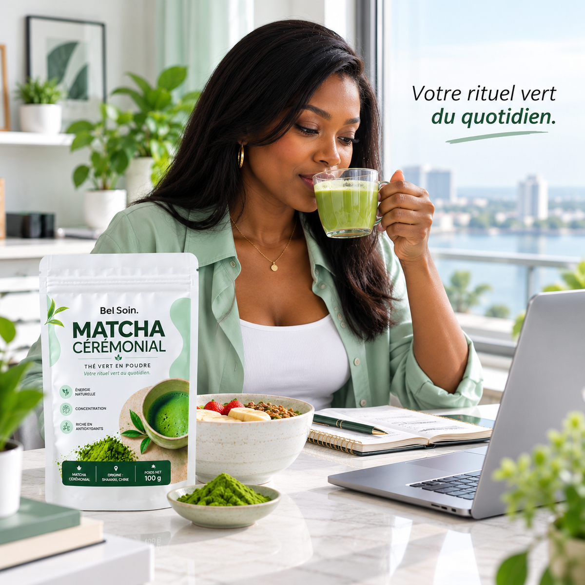 Matcha Cérémonial Premium™ – Énergie, Concentration & Bien-Être | 100 g Bel Soin