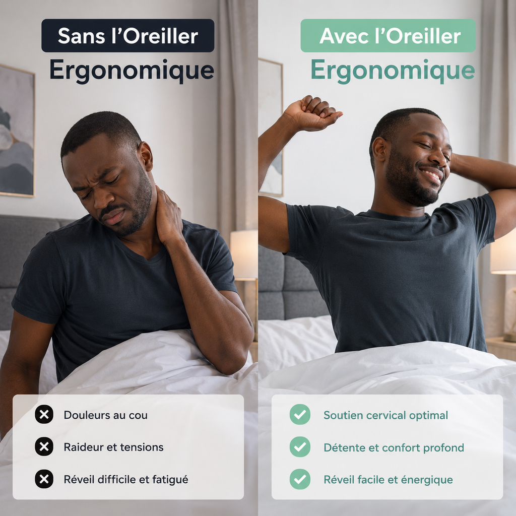 Oreiller Ergonomique – Anti-Douleur Cou & Cervicales Bel Soin
