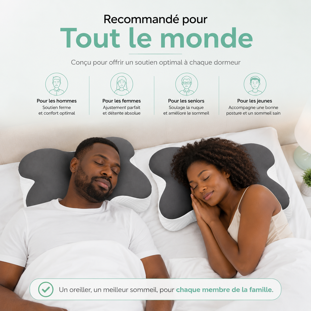 Oreiller Ergonomique – Anti-Douleur Cou & Cervicales Bel Soin