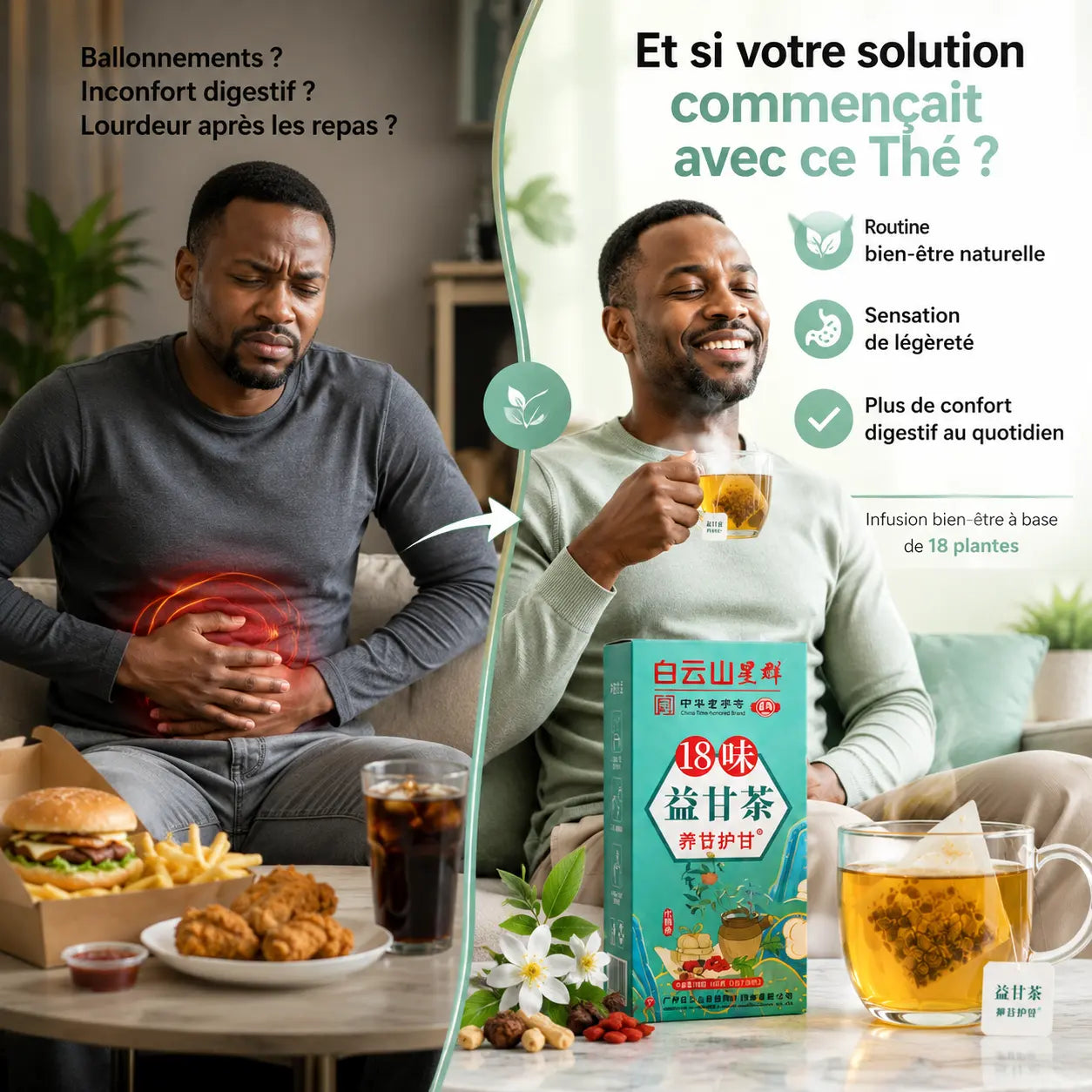 Thé Détox 18 Saveurs — La Routine Naturelle Contre le Ventre Lourd, les Ballonnements et les Excès Alimentaires Bel Soin