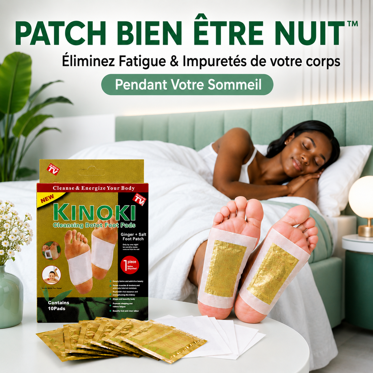 Patch Bien Etre Nuit™ — Éliminez Fatigue & Impuretés Pendant Votre Sommeil Bel Soin