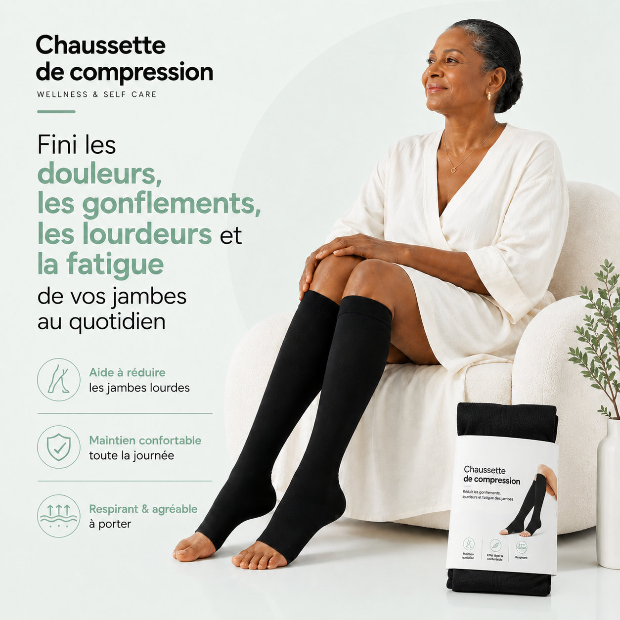 Chaussette de Compression Bel Soin™ — Soulagez les jambes douloureuses & lourdes Bel Soin